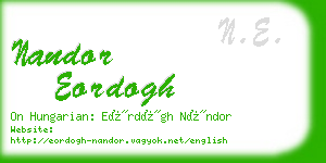 nandor eordogh business card